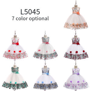 فستان عالي الجودة للأطفال من عمر 1-10 سنوات من MQATZ لحفلات الزهور مزخرف للفتيات فستان معمودية مزين - Product Image 2