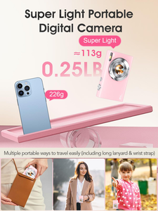 กล้องวิดีโอ 4K สำหรับถ่ายวิดีโอบล็อก ความละเอียด 48MP 60fps หน้าจอพร้อมซูมดิจิตอล 16 เท่า กล้องดิจิตอลขนาดเล็ก - Product Image 2