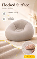 Fauteuil gonflable personnalisé en PVC floqué, style pouf rond, pliable, pour une personne