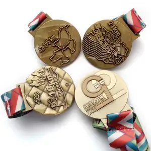 Fabrika fiyat almanya Ww2 madalya özel Logo çinko alaşım spor oyunları Metal ödül madalya ile şerit