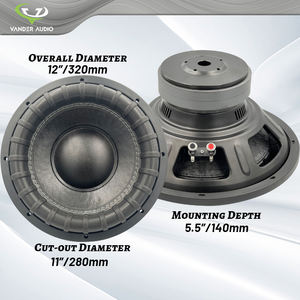 エントリーレベル800W2.5インチブラックグルーデュアルコイル44オームスチールバスケット12インチサブウーファースピーカーカートラックモーターオーディオスピーカー用 - Product Image 4