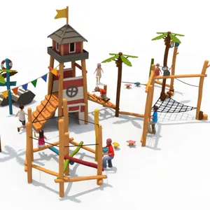 Timber wooden sensory play equipment children playground set outdoor kids sensory activity for school outside area