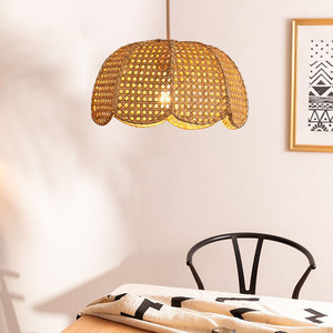 Rattan Chandelier 40Cm 50Cm 60Cm Round Led E27 Pendant <b>Light</b> For Living Room <b>Dining</b> Room Hotel Guesthouse - Product Image 5