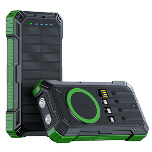 Banco de Energía Portátil de 20000 mAh, Cargador de Batería Inalámbrico, Batería Externa para Teléfono Celular, Carga Rápida, con 4 Cables Integrados - Product Image 1
