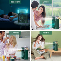 Ventilateur de refroidisseur d'air évaporatif portatif ACF-01 avec réservoirs d'eau de 600ML 3 vitesses du vent brume fraîche 1/2/3H minuterie 7 couleurs lumière LED intérieure