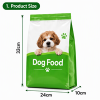 Sacs d'emballage plats en aluminium scellés personnalisés pour aliments pour animaux de compagnie (chiens et chats) de 5 kg, 10 kg, 15 kg, 20 kg, 25 kg