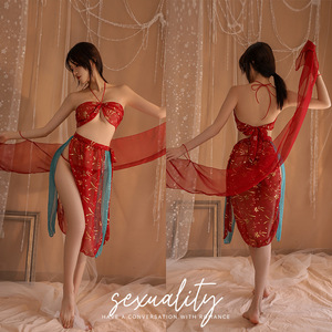 Lencería Sexy, Atuendo de Bailarina Voladora de Dunhuang, Tubo Bronceador con Transparencias, Qqny - Product Image 3