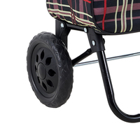 Chariot de courses pliable grande capacité noir, rouge, rose avec couvercle, sac de courses en PP