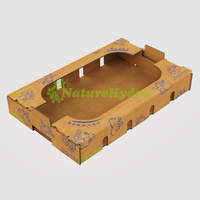 Boîte en carton ondulé personnalisée en gros, empilable, plateau d'affichage pour fruits et légumes, boîte d'emballage pour bleuets