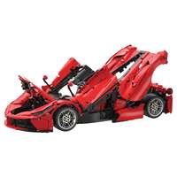C61505 MOC Voiture de sport rouge technique impressionnante en blocs de construction, jouets, cadeaux de Noël 14+