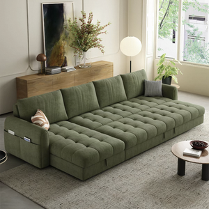 EU Zayshine Modern 4-seater L-Shape Living Room Set Modular Apartment Villa Corner Adjustable Storage Bed - Product Image 2