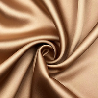 Tissu satiné doré en polyester brillant 50D*75D au mètre pour vêtements, robes, doublure, 100% polyester, satin doré soyeux