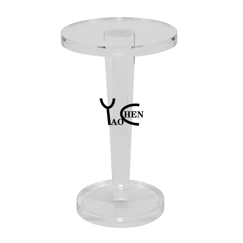 guangzhou restaurant office one legged clear acrylic coffee round table
