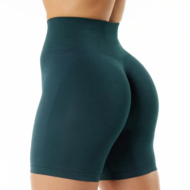 Kunden spezifische High Impact Frauen Gym Fitness Shorts Butt Lift High Waist Mittellange Bike Shorts