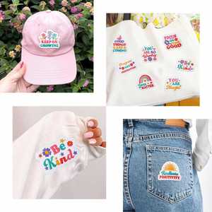 Patch brodé thermocollant avec des mots positifs et motivants colorés - Vous êtes magique, soyez gentil - Pour les vêtements des enfants, la décoration de chapeaux, les cadeaux - Product Image 2
