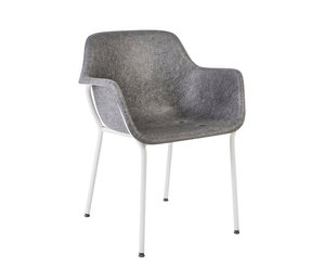 Sedia Lounge Impilabile Moderna in <span class=keywords><strong>Feltro</strong></span> PET Riciclato con Base in Ferro, Design Durevole, Arredamento per Ufficio Ecologico - Product Image 4