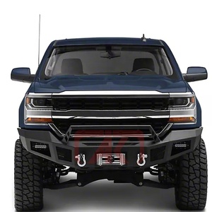 VIJAY Front Bumper With Winch Plate For 2016-2018 Chevy Silverado 1500 - Includes LED Lights, D-Rings, Direct Bolt-On