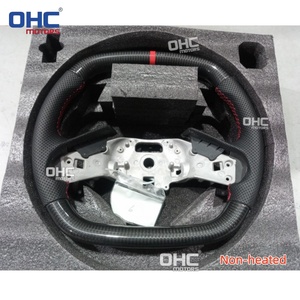 Volant en fibre de carbone véritable pour Chevrolet <span class=keywords><strong>Corvette</strong></span> C8 Z06 Z51 2020-2026, rayures rouges, non chauffant, expédié depuis l'entrepôt américain - Product Image 5