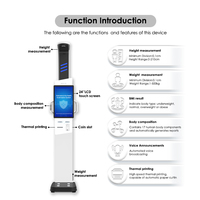 Balance intelligente d'analyse corporelle de 24 pouces avec grand écran LCD pour centres de fitness, salles de sport, support OEM ODM personnalisé