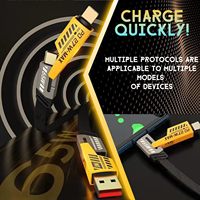 Penjualan terlaris aksesoris ponsel pintar 4 in 1 Multi fungsi 65W USB nilon pengisian cepat 27W Pd untuk Tipe C kabel Data