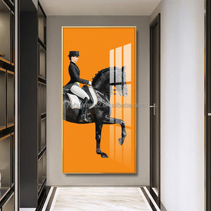 Luxe Glas Aluminium Rider Paard Dier Muur Picture Running Paard Diamant Cyrstal Schilderen - Product Image 5