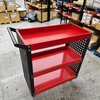 Chariot à outils d'atelier en acier inoxydable, antivol, verrouillable, étanche, capacité de charge de 300 kg, revêtement en poudre, garantie de 3 ans