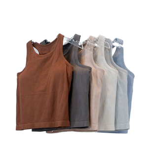 <span class=keywords><strong>Chaleco</strong></span> corto atlético de nailon de verano para <span class=keywords><strong>mujer</strong></span>, costillas de punto elásticas, almohadilla cómoda para el pecho, <span class=keywords><strong>plumas</strong></span> de gasa, borla - Product Image 1
