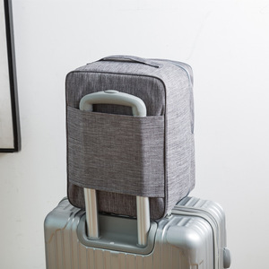 Organisateur de chaussures de voyage, grand format, gris, en tissu de coton, avec compartiment pour le rangement et les voyages - Product Image 3