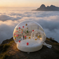 Vente chaude Dôme gonflable transparent géant d'extérieur Maison de fête Ballon bulle Tente 3+2m Taille 5 enfants Capacité Léger