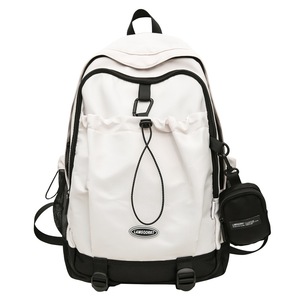 Student <b>Backpack</b> <b>Large</b> Capacity 16 Inch Laptop Bag For School Education Unisex Black White Gray Solid Color DX8819 - Product Image 5