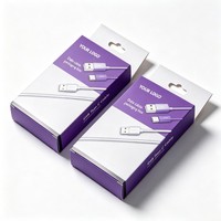 Boîte en papier pour câbles en gros, boîte d'emballage pour câbles de données USB, boîte en papier pour électronique grand public avec logo personnalisé