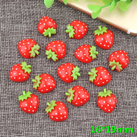Diy Handgemaakte Ambachten Leuke Hars Simulatie Hangers Fruit Aardbei Kawaii Cabochons Resin Flat Terug