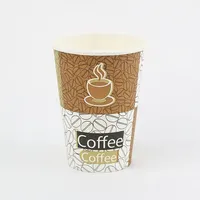 Gobelets à café jetables en papier à paroi simple de 10 oz, écologiques, avec revêtement PE, avec couvercles imprimés personnalisés, marque FABAILONG, origine Anhui