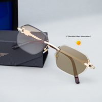 Lunettes de soleil photochromiques anti-lumière bleue sans monture avec logo personnalisé Partagas Fashion Designer, tête de léopard, UV400, pour hommes