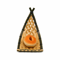 Panier de cuisine en PP tissé imitation bambou, qualité alimentaire, imperméable, durable, facile à nettoyer, pour la présentation de salades, sandwichs et sushis
