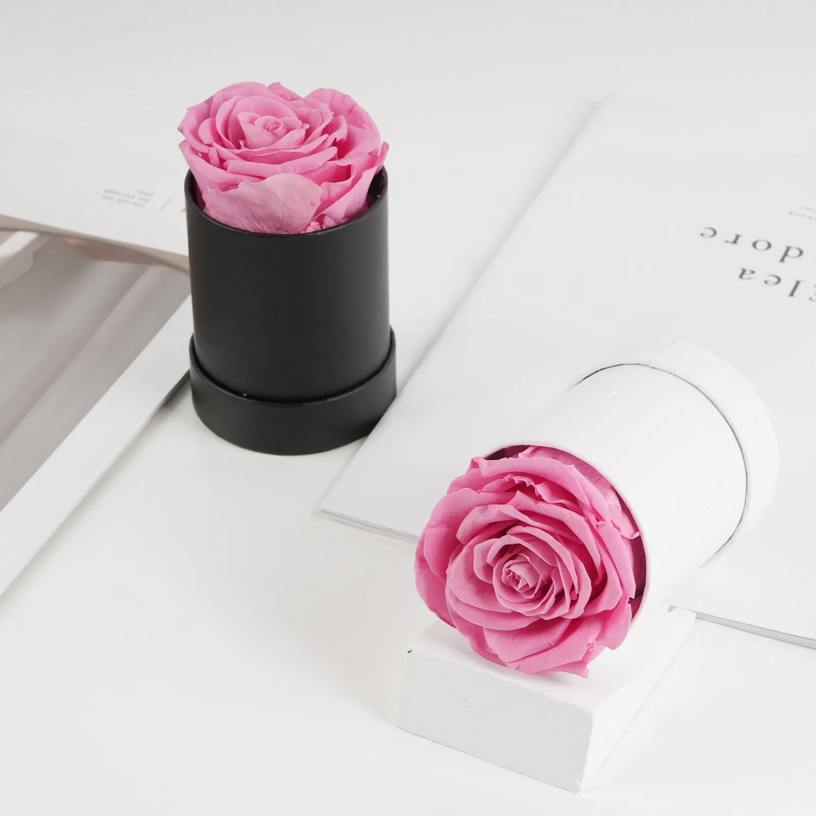Hadiah hari ibu merah muda tunggal mawar selamanya hadiah pernikahan hadiah bunga asli diawetkan sentuhan mawar abadi