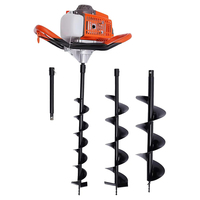 Perceuse thermique 63 cm³ haute puissance pour scarification agricole, plantation en verger, creusement de trous d'arbres et forage de trous de pieux