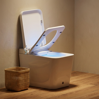 Nouvelle conception de toilettes japonaises avec séchage à air chaud, bidet automatique, toilettes intelligentes monobloc avec télécommande, siphon en P et siège chauffant
