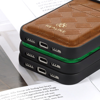 Casing Ponsel Kulit PU Anti Benturan Berkualitas Tinggi Mewah dengan Tempat Kartu untuk iPhone 11 12 13 14 15 16 17 Pro Max Plus Air