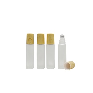 Clear Frosted <b>Roll</b> <b>on</b> Glass Bottle10ml 15ml with Plastic Lid Steel Roller - Product Image 5