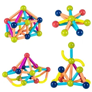 재고 마그네틱 빌딩 스틱 장난감 3 ~ 6 새로운 DIY 마그네틱 볼과 스틱 대형 빌딩 블록 어린이 장난감