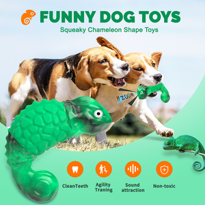 Nouveaux jouets pour chiens personnalisés, <span class=keywords><strong>jouet</strong></span> à mâcher durable pour chiens, forme de caméléon, jouets à mâcher qui couinent pour chiens - Product Image 2