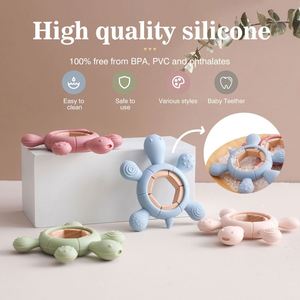 Nouveau style 2024 : Anneau de dentition personnalisé en bois et silicone sans BPA pour bébé - Product Image 4