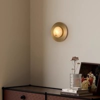 Lampe murale américaine de luxe simple en albâtre naturel espagnol pour chambre à coucher, lumière LED décorative, mur d'accentuation simple pour salon