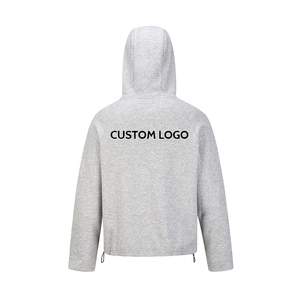 Sudadera con capucha y cremallera de un cuarto para hombre, con logo personalizado, estilo oversize, con capucha con cordón, para ropa casual urbana - Product Image 2
