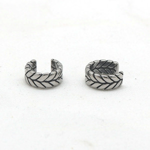 yunnique Fashion <b>Cuff</b> <b>Earrings</b> Geometric Tibetan Silver Stainless Steel For Men And Women - Product Image 5