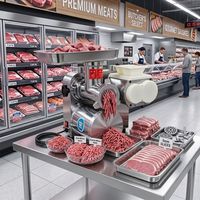 Hachoir et trancheuse à viande électrique professionnelle de comptoir, équipement de boucherie en acier inoxydable avec kit de remplissage de saucisses
