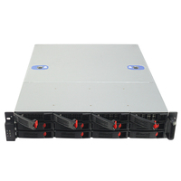 Casing Server 2U 19 Inch dengan 12 Bay Hot Swap, Chassis Server DVR untuk Workstation, Termasuk Backplane SATA