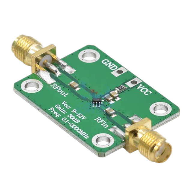 RF Wideband Amplifier 30dB Low-noise LNA Broadband Module for Signal Generator DC 6V-12V 0.1-2000MHz