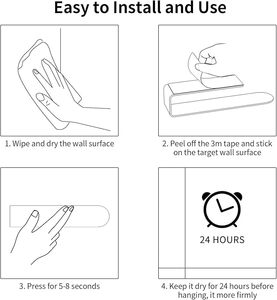 Hand <strong>Towel</strong> Holder, Self Adhesive <strong>Towel</strong> Racks for Bathroom Wall Mounted, Square Hand <strong>Towel</strong> Bar <strong>Stick</strong> <strong>on</strong> Wall for Kitchen Cabinet - Product Image 4